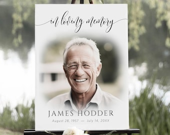 Editable Funeral Photo Collage Template, Memorial Picture Display Poster, Celebration of Life Canva Template, Funeral Welcome Sign