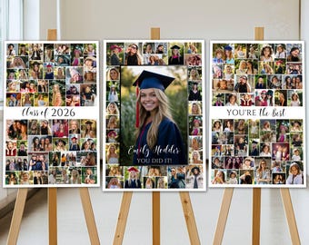 Graduation Photo Collage Template, Graduation Welcome Sign, Graduation Party Poster Display, Graduation Gift for Seniors, Class of 2026
