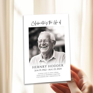 Minimalist Funeral Program Template with Photo Collage, Celebration of Life Memorial Service Template, Obituary Template, Printable, #MCM image 10