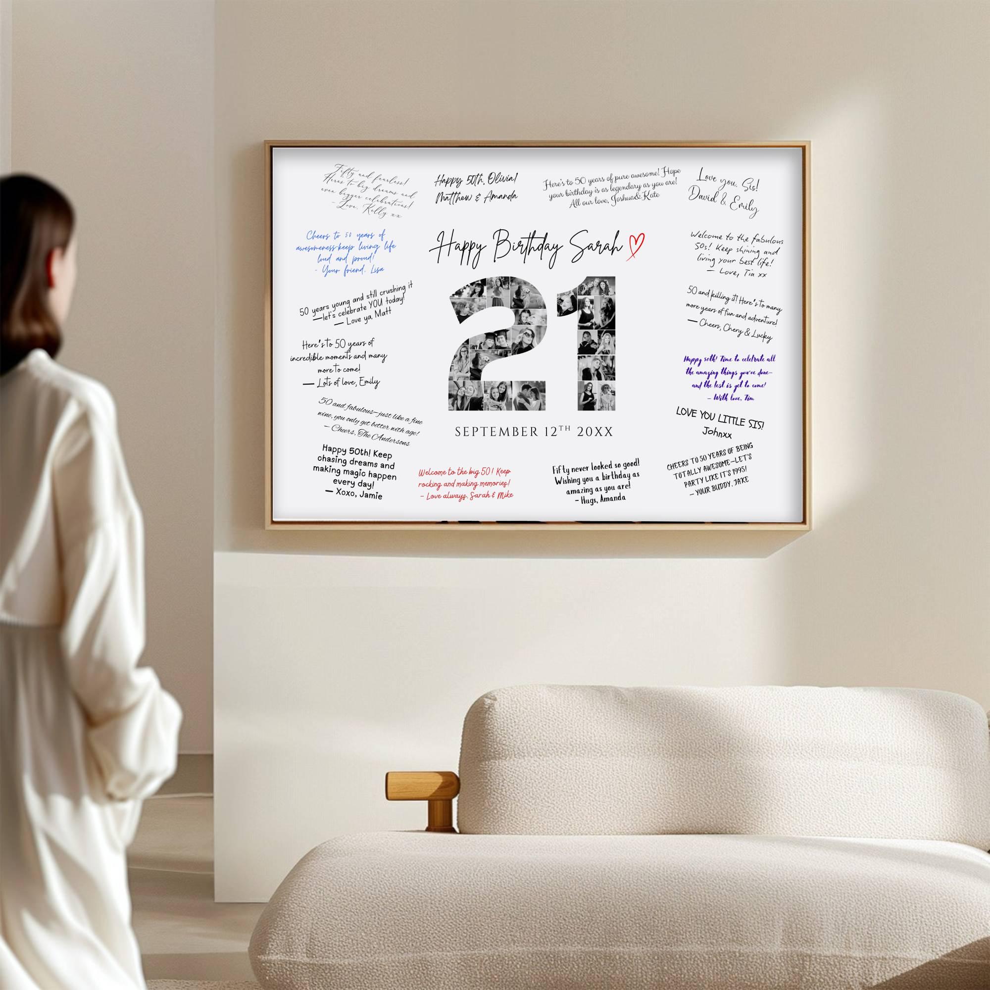 21st Birthday Signature Board Printable, Number 21 Photo Sign, 21st ...