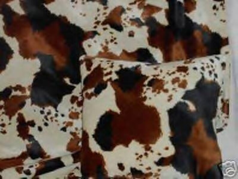 Cow print faux fur throw blanket 60x72 New bedding Etsy