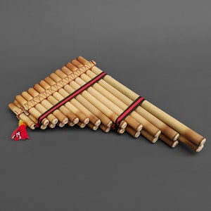 25 Pfeife Chromatic Panflöte Authentische Handgefertigte Bolivianische Bambus Zampoña