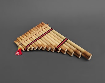 25 Pipe Chromatic Pan Flute Authentic Handcrafted Bolivian Bamboo Zampoña