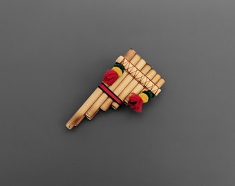 13 pijpen panfluit Authentiek handgemaakt Bolivia Peru Inca Zampoña Chully