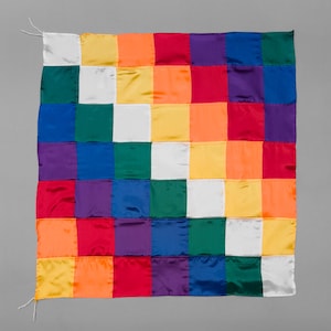 Große Wiphala-Flagge, Inka-Indigene Völker der Anden, Protestflagge, 80 x 80 cm (31,5 x 31,5 Zoll)