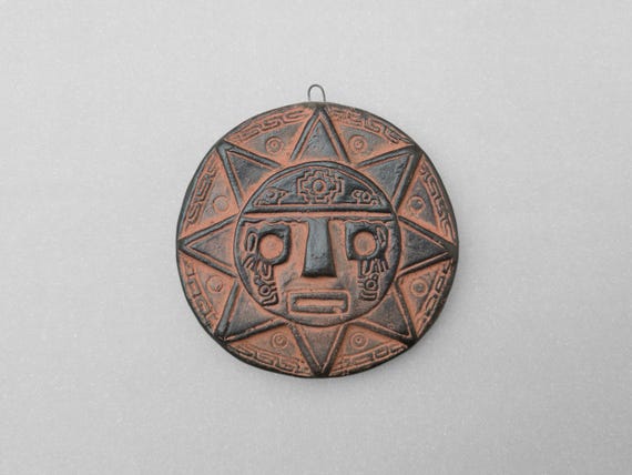 Inti Handmade Shaman Tribal Wall Art, Inca Sun God, Pre-columbian