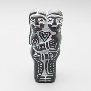 Handmade Pre-Columbian Shaman Wiracocha Pachamama Couple Idol, Inca Art, Ceremonial Anniversary Love Sculpture