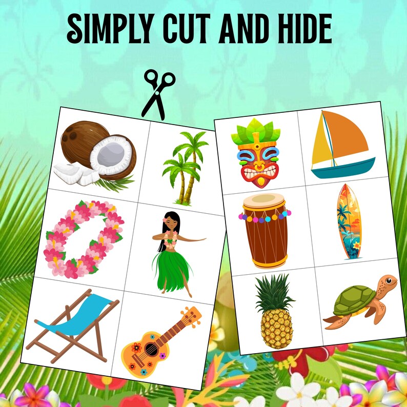 Aloha Scavenger Hunt, Luau Treasure Hunt, Hawaiian Party Game, Luau ...