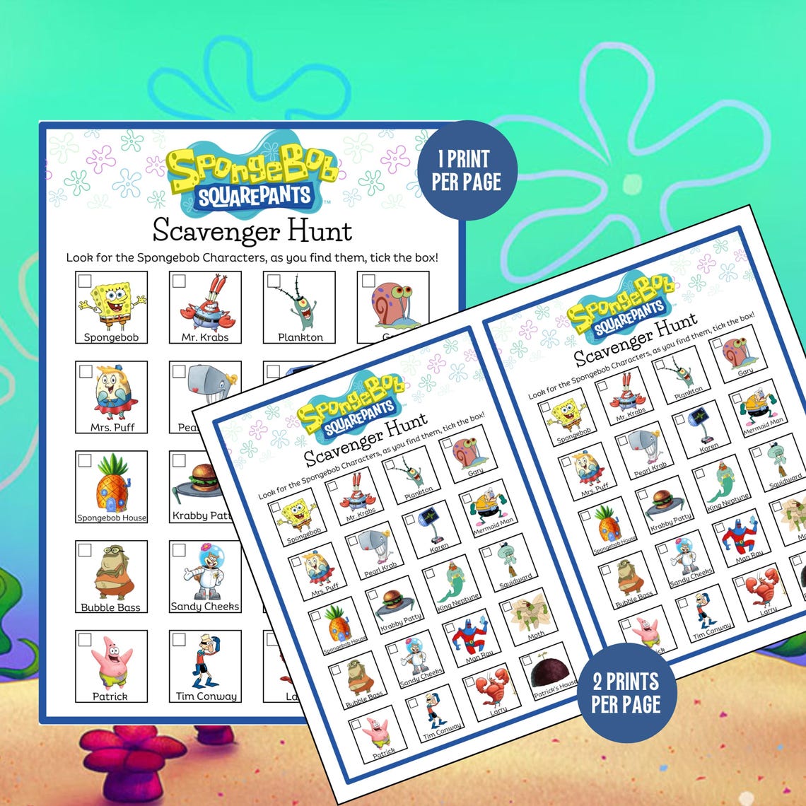 Spongebob Scavenger Hunt, Spongebob Birthday Party Games, Sponge Bob ...