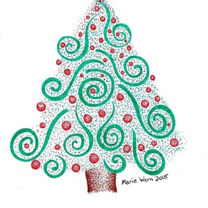 気まぐれなクリスマスツリー 4.25 x 5.5
