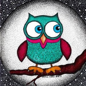 フクロウの空白グリーティングカード 4.25 x 5.5