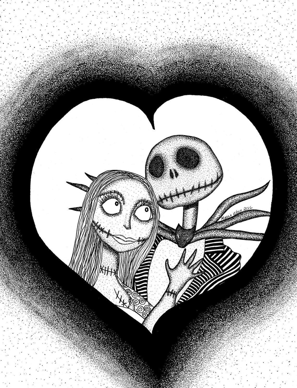 Jack and Sally Blank Greeting Card - Etsy