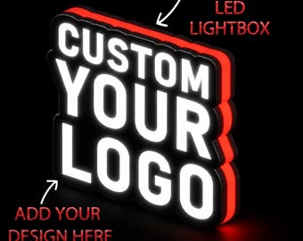 Custom LED 3D Light Box | Personalized Image/Logo/ Name/ Design to 3D Sign with Side-Lit (Free Mock-Up Preview)