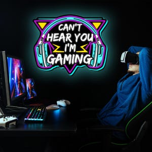 Customizable Gamer LED Light Box: Retro Arcade Game Room Decor