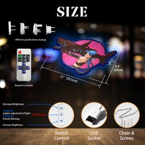 Jinx Arcane LED Lightbox, Custom Game Room Decor, Birthday Gifts, Home Decor image 5