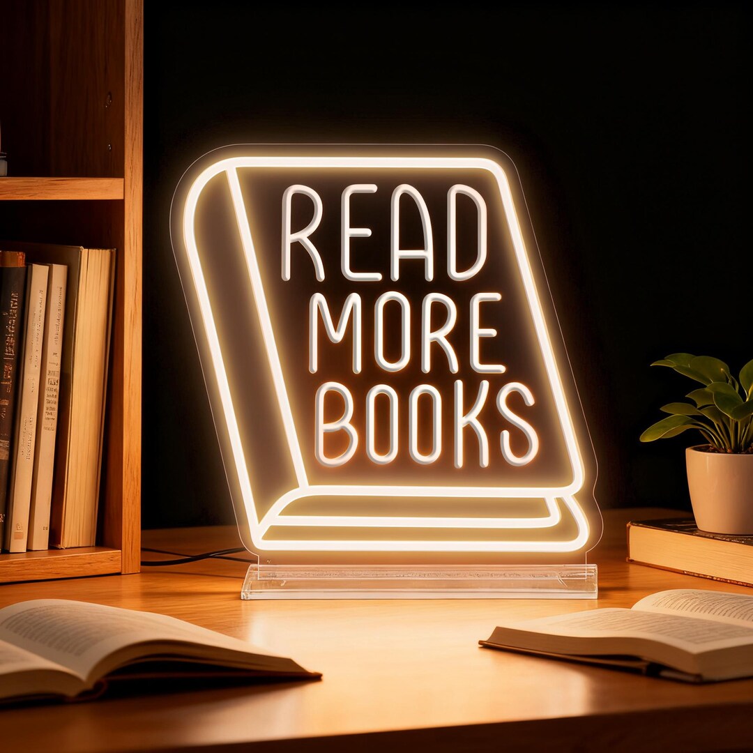Used Books Led Sign Read More Books LED Sign: Custom Neon Table Decor - Etsy