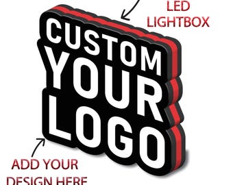 Custom 3D Logo LightBox Sign: Personalized Side-Lit LED Light Box for Business & Home Decor, Gifts for Him/Her, Free Mock-Up Preview