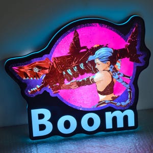 Jinx Arcane LED Lightbox, Custom Game Room Decor, Birthday Gifts, Home Decor image 4