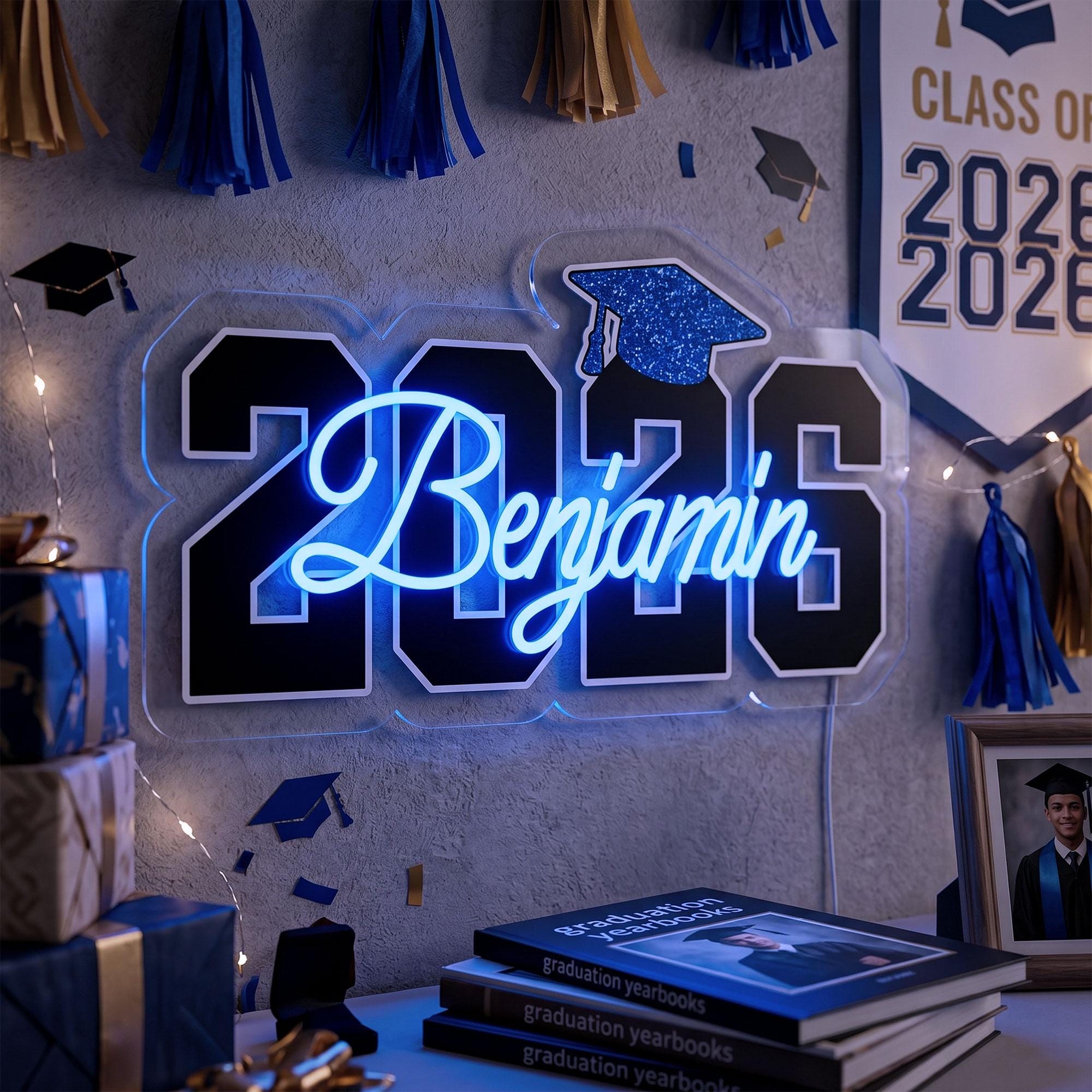 Custom Graduation LED Marquee Sign:battery Operated Personalized Name ...