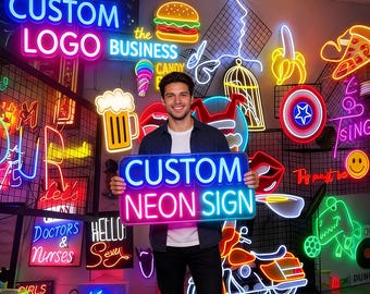 Custom Logo Neon Sign: Personalized Business and Game LED Light Sign for Wall Decor,Home Decor, Gifts