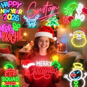 Ho Ho Ho Neon Sign, Grinch Christmas Decor, Festive LED Light