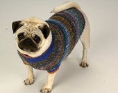 Custom Knit Wool Dog Sweater, 16 inch length