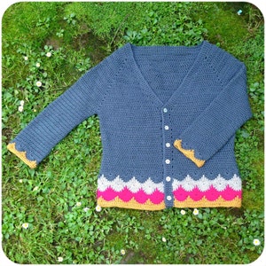 Libertas Cardigan PDF Pattern Digital Download Instant tricot Scallops Handmade Jacket Email image 2