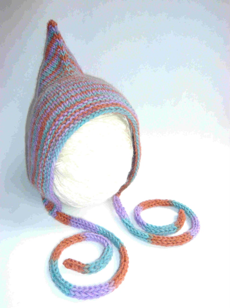 PATTERN PDF Lutin Hat Knitting Knit Baby Toddler Child Pixie Bonnet DIGITAL image 3