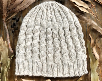 Himalia Twist Beanie Pattern Digital Download Knit Toque Hat