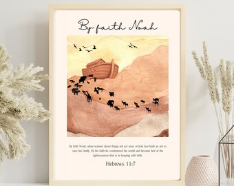 Noah's Ark Bible Art,noahsark, digitalprint, bibleart, biblestory, bibledrawing,bibleverse