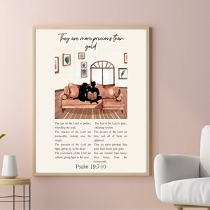 Psalms 19:7-10 wall art, digital print, Christian wall art, bible verse wall art, modern Christian art