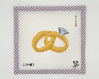 Needlepoint Canvas | Wedding Rings