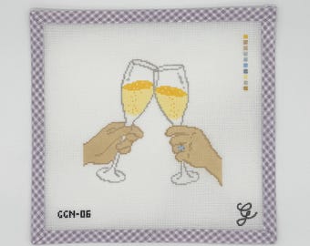 Needlepoint Canvas | Champagne Toast