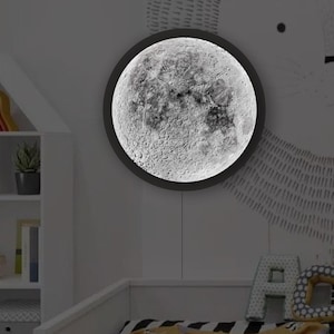LED Night Light space style wall decor Lunar wall lamp Moon light Night light nursery Moon light Modern LED Light Dimmable  Christmas gift