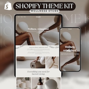 Shopify Theme Kit Wellness Minimalist Website Template Luxury Shopify Holistic Template Skincare Wellness Landing Page Shopify Website Store