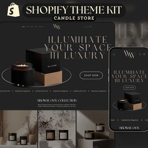 Shopify Theme for Candle Elegant Website Template Luxury Shopify Template Aesthetic Theme Kit Shopify Store Candle Business Website Template
