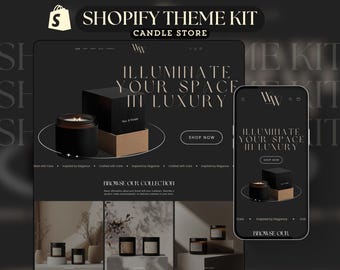Shopify Theme for Candle Elegant Website Template Luxury Shopify Template Aesthetic Theme Kit Shopify Store Candle Business Website Template