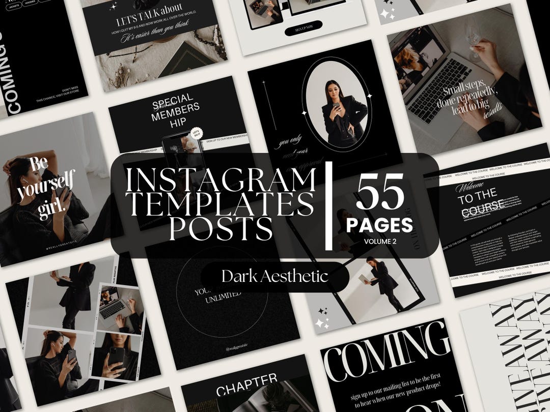 Dark Aesthetic Instagram Post Template Social Media Canva Instagram ...