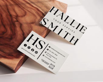 Business Card Template QR Code Instant Download Printable Business Card Template DIY Calling Card Design Editable Canva Card Template - BST