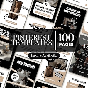 Pinterest Templates Aesthetic Bundle Social Media Pinterest Pins for Bloggers Coach Creators Pinterest Marketing Luxury Pinterest Templates