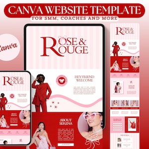 Canva Website Template for Bloggers Coaches Creators Social Media Managers Aesthetic Editable Luxury Creative Website Landing Page Template