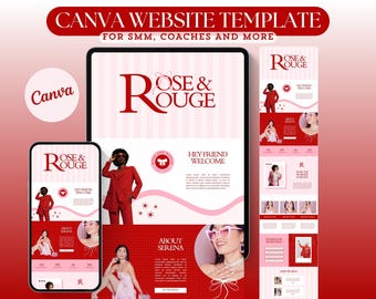 Canva Website Template for Bloggers Coaches Creators Social Media Managers Aesthetic Editable Luxury Creative Website Landing Page Template