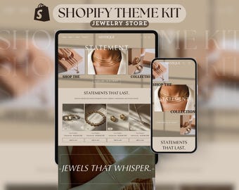 Sieraden Shopify-themapakket Luxe minimalistische websitesjabloon Luxe Shopify Beige-sjabloon Sieradenbestemmingspagina Esthetisch Shopify Theme 2.0