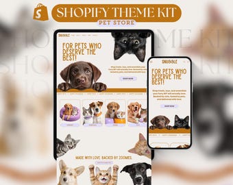 Shopify Theme for Pet Store Website Template Luxury Shopify Template Aesthetic Dog Cat Shopify Pet Business Playful Pet Website Theme Canva
