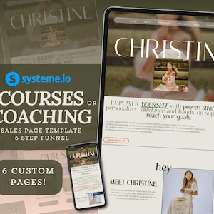 Systemeio Landing Page Website Template Systeme.io Sales Funnel for Coaches, Course Creator, Coaching Funnel Systeme Minimalist Template Kit