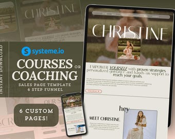 Systemeio Landing Page Website Template Systeme.io Sales Funnel for Coaches, Course Creator, Coaching Funnel Systeme Minimalist Template Kit