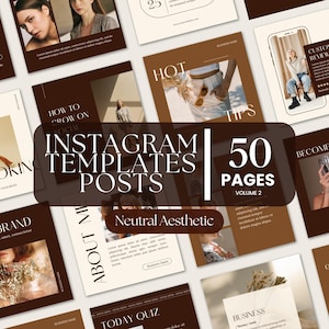 Neutral ästhetik Instagram Post Template Social Media Canva Instagram Bundle Social Media Brown Template Luxus Canva Business Instagram