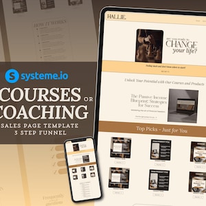 Systemeio Landing Page Website Template Systeme.io Sales Funnel for Digital Product, Course, Coaching Funnel Systeme Minimalist Template Set