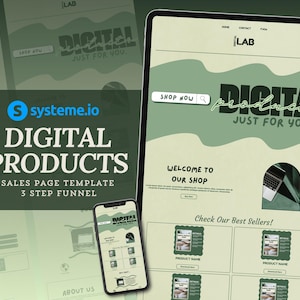 Systemeio Landing Page Website Template Systeme.io Sales Funnel for Digital Product Sales Page Funnel Template Green Systeme Funnel Template