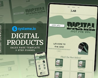 Systemeio Landing Page Website Template Systeme.io Sales Funnel for Digital Product Sales Page Funnel Template Green Systeme Funnel Template